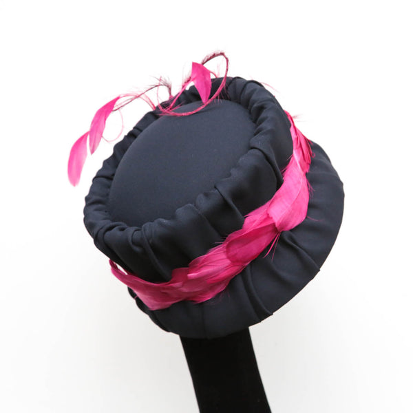 Fuchsia Navy Bucket Cloche ~ SOLD