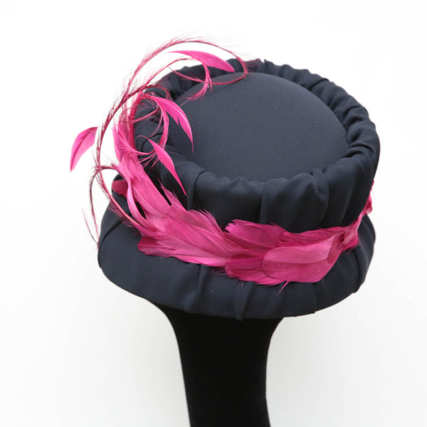 Fuchsia Navy Bucket Cloche ~ SOLD