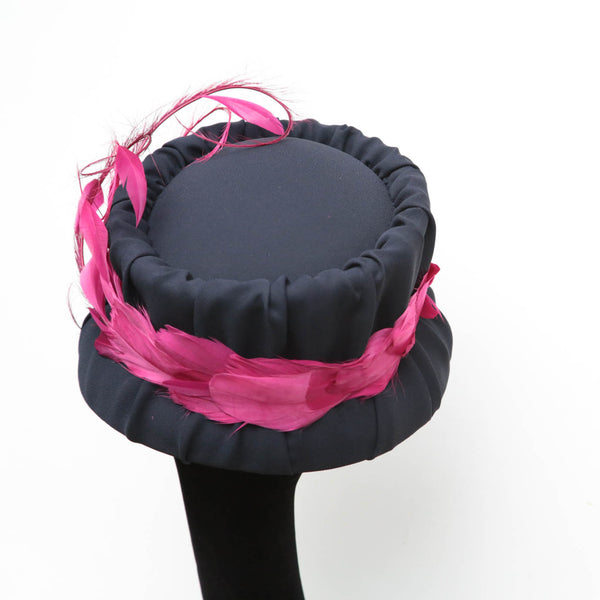 Fuchsia Navy Bucket Cloche ~ SOLD