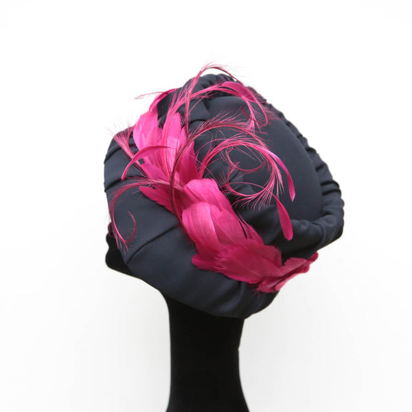 Fuchsia Navy Bucket Cloche ~ SOLD