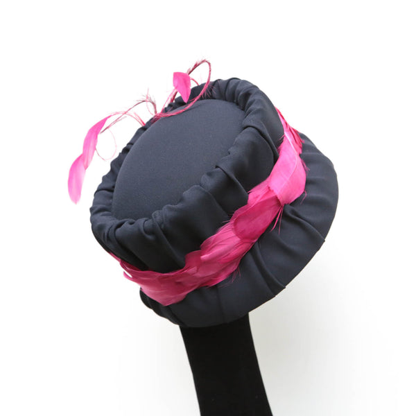 Fuchsia Navy Bucket Cloche ~ SOLD