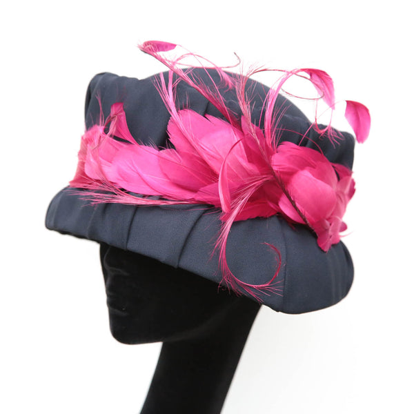 Fuchsia Navy Bucket Cloche ~ SOLD