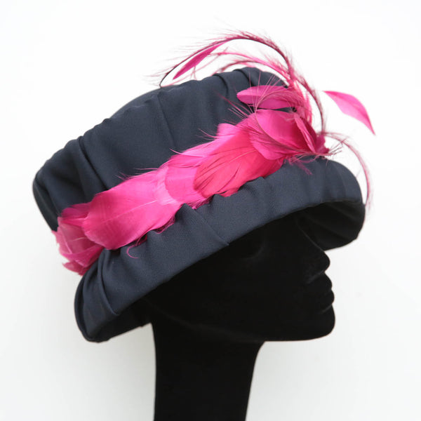 Fuchsia Navy Bucket Cloche ~ SOLD