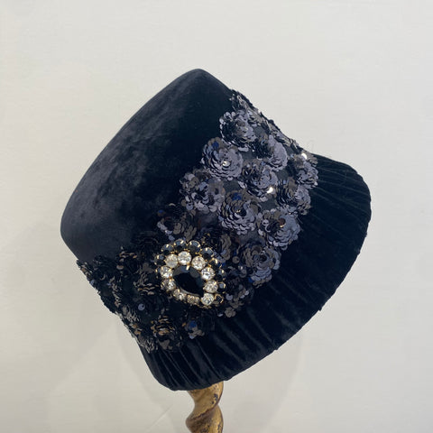 Black Sequin Cloche