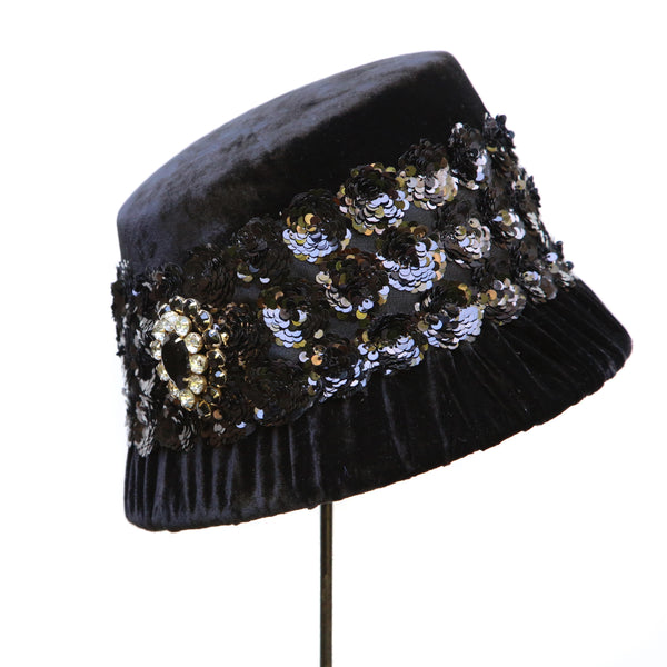 Black Sequin Cloche