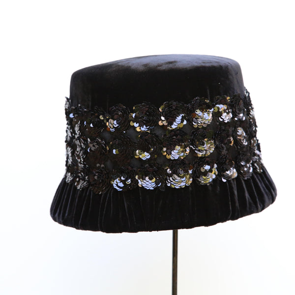 Black Sequin Cloche