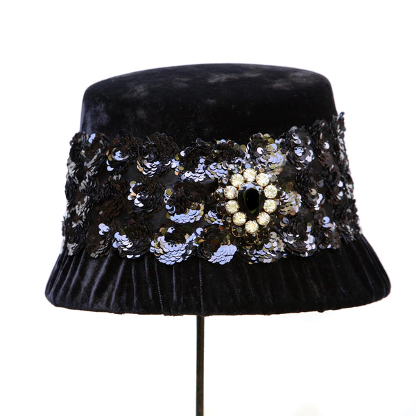 Black Sequin Cloche