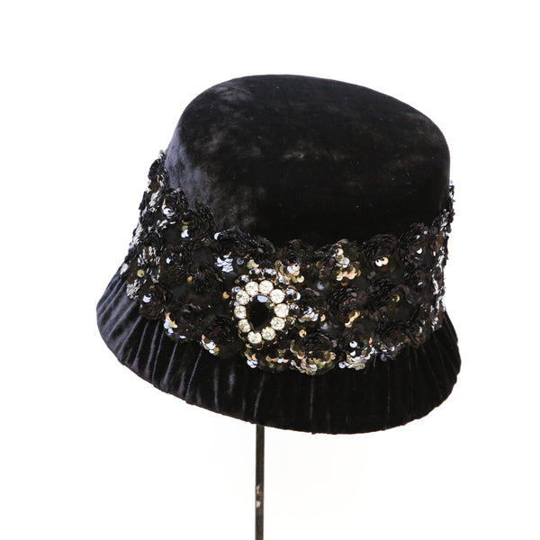 Black Sequin Cloche