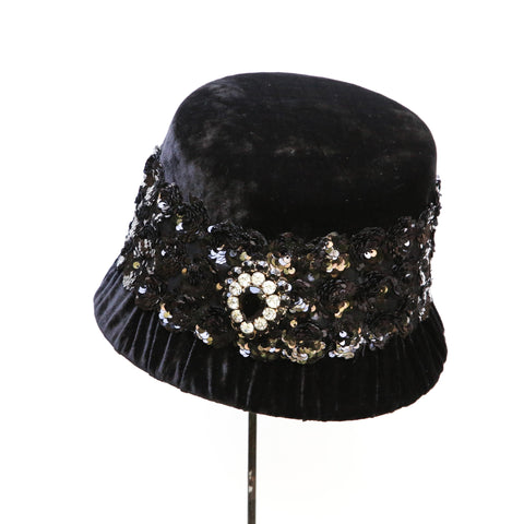 Black Sequin Cloche