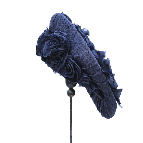 Navy Rose Damask
