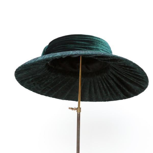 Green Devoré Boater