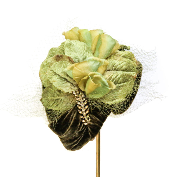 Lime olive flower headband