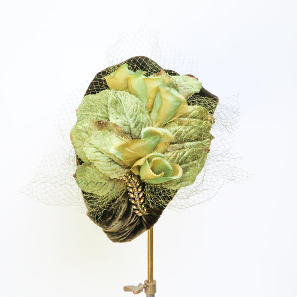 Lime olive flower headband