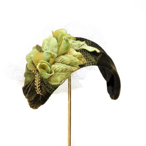 Lime olive flower headband