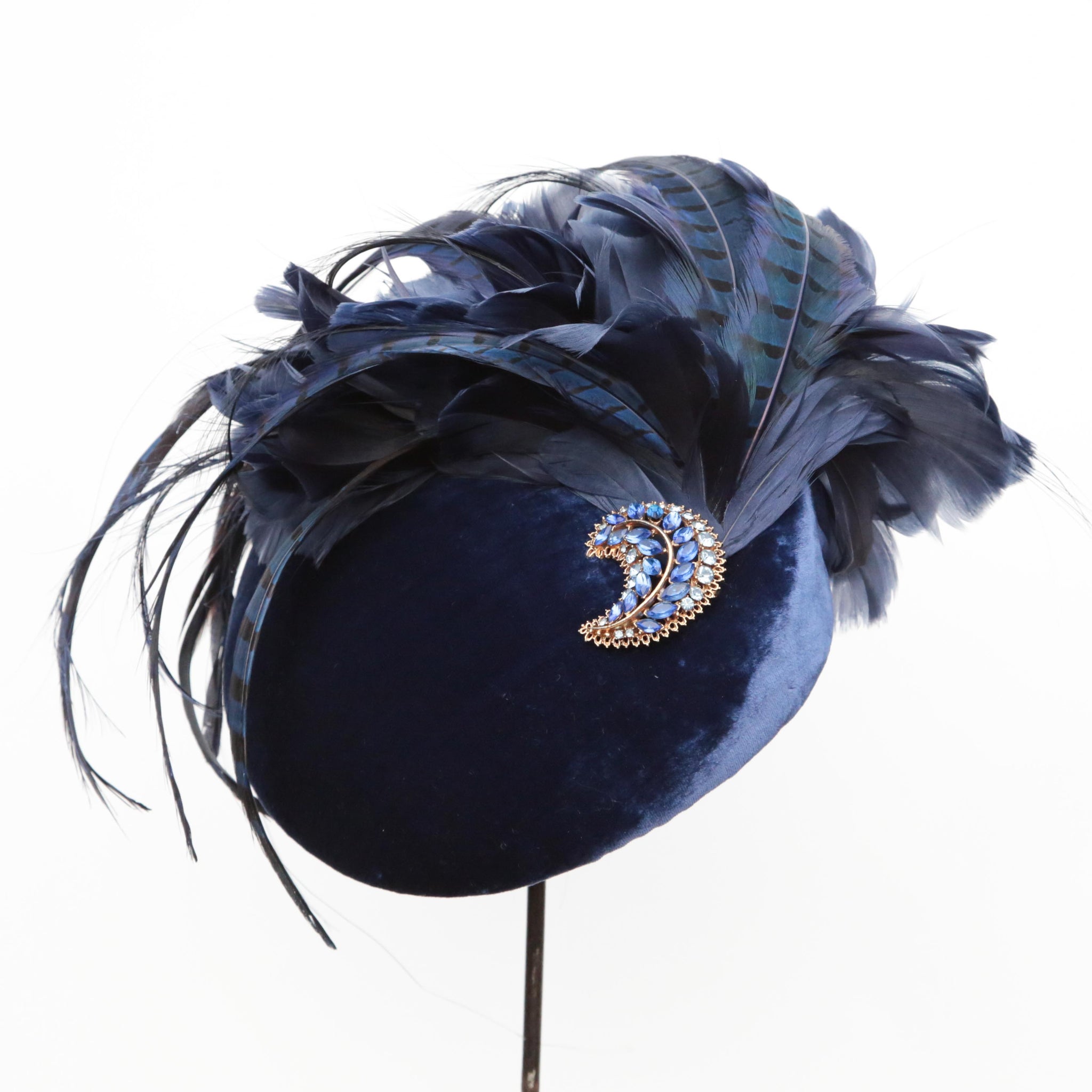 Navy Pheasant Beret