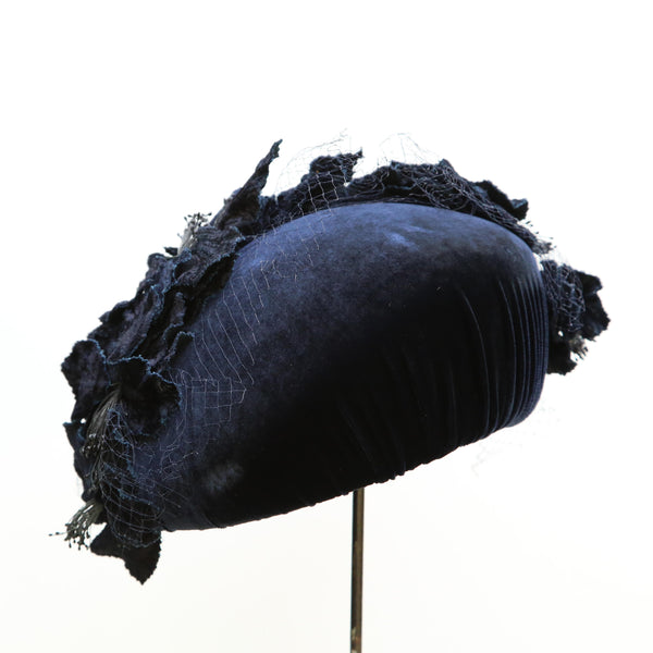 Navy Fleur Beret