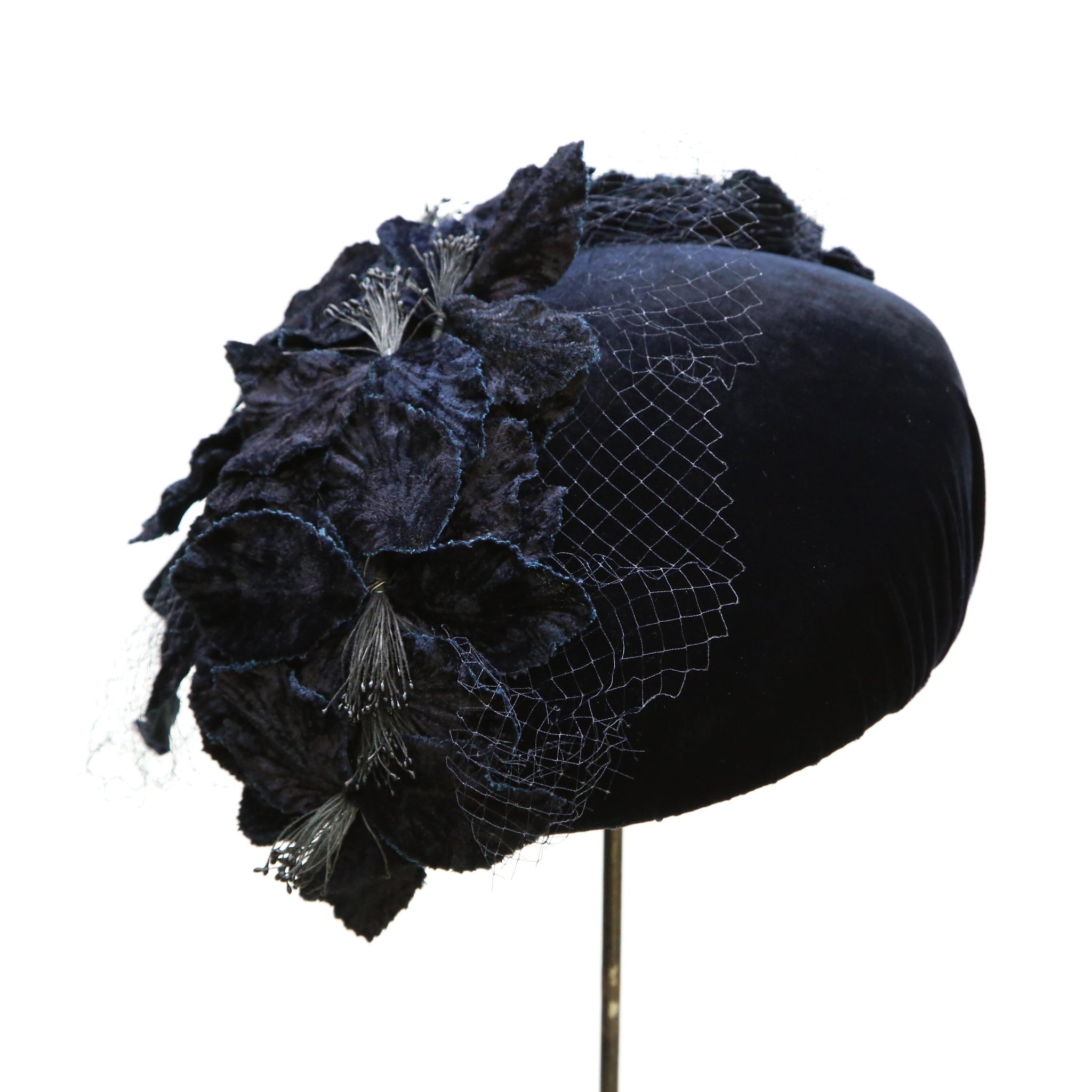 Navy Fleur Beret