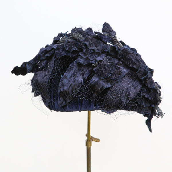 Navy Fleur Beret