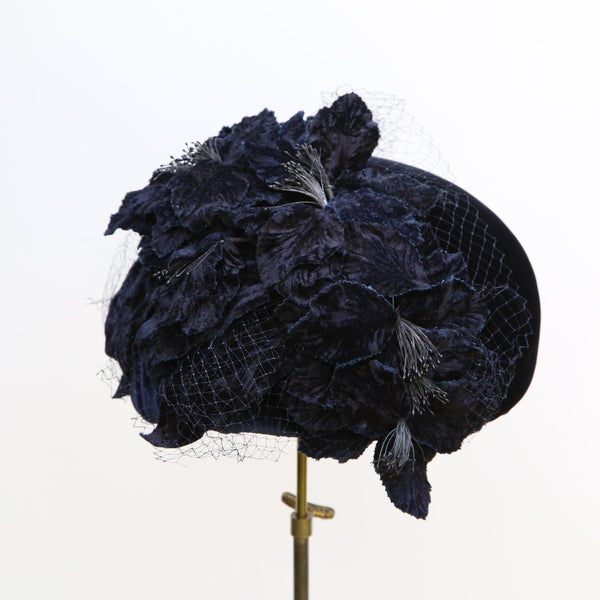 Navy Fleur Beret