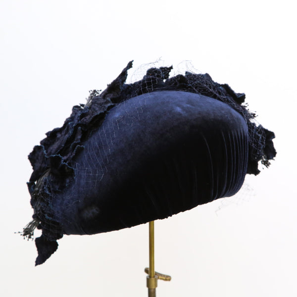 Navy Fleur Beret