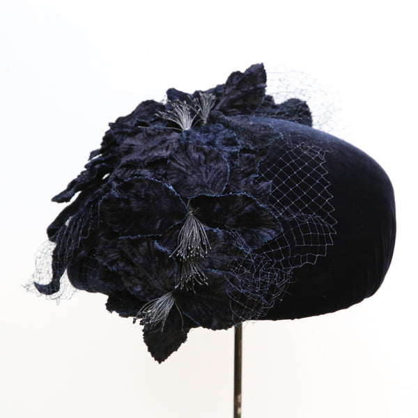Navy Fleur Beret