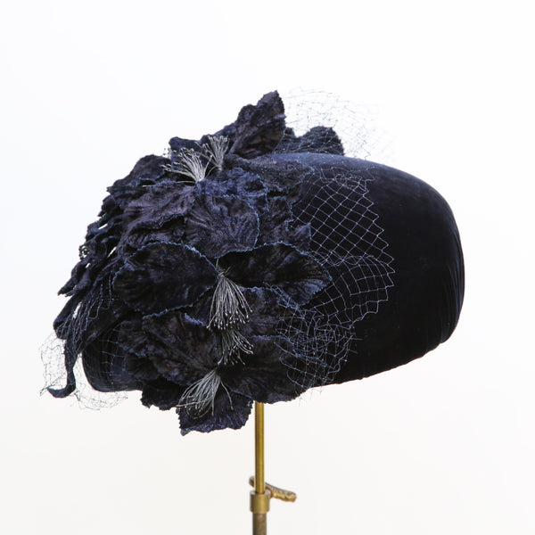 Navy Fleur Beret