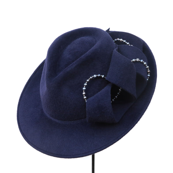 Navy Pearl Swirl Trilby