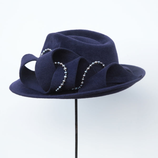 Navy Pearl Swirl Trilby
