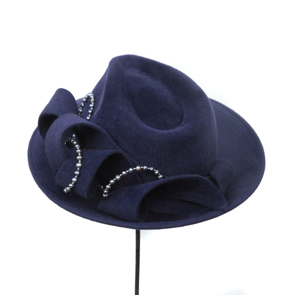 Navy Pearl Swirl Trilby
