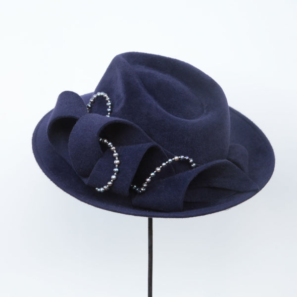 Navy Pearl Swirl Trilby
