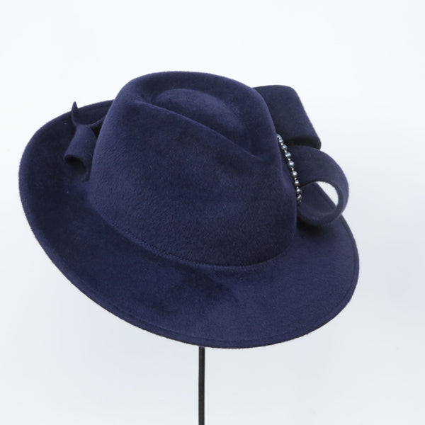 Navy Pearl Swirl Trilby