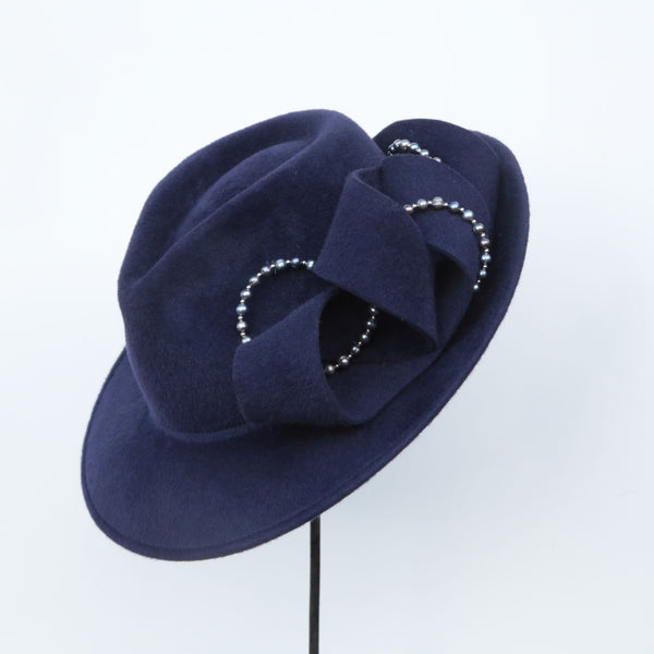 Navy Pearl Swirl Trilby
