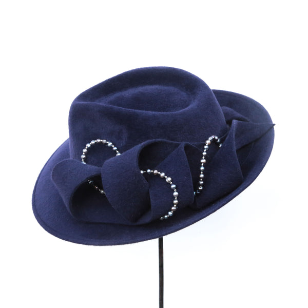 Navy Pearl Swirl Trilby
