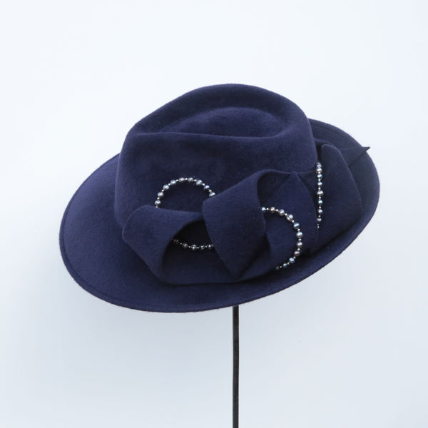 Navy Pearl Swirl Trilby