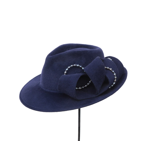 Navy Pearl Swirl Trilby