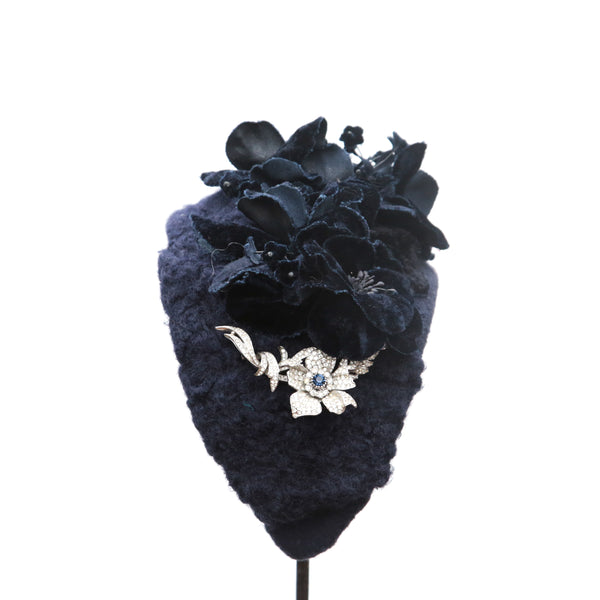 Navy Wool Flower Moon
