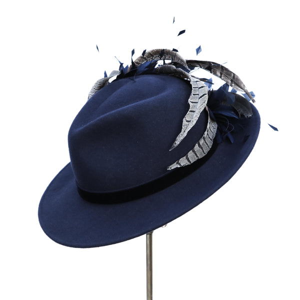 Navy Grey Trilby ~ SOLD
