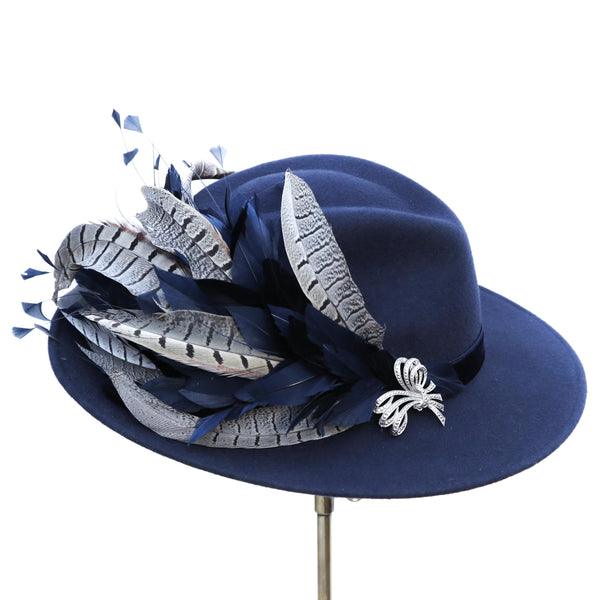 Navy Grey Trilby ~ SOLD