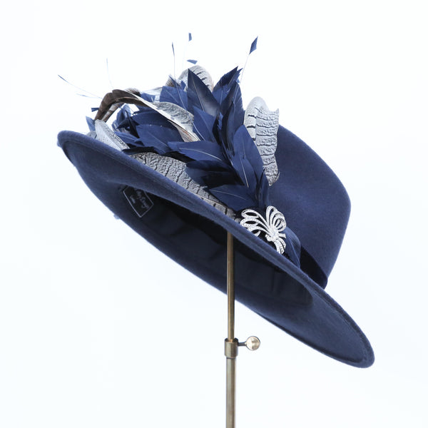 Navy Grey Trilby ~ SOLD
