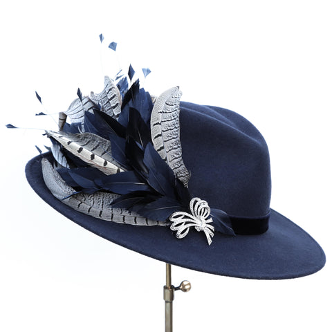 Navy Grey Trilby ~ SOLD