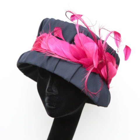 Fuchsia Navy Bucket Cloche ~ SOLD