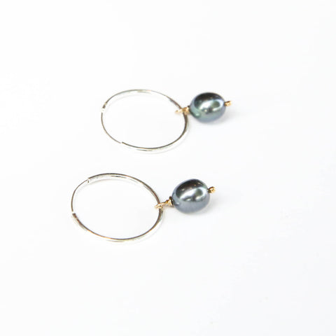 Black Pearl Hoops