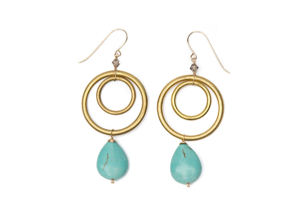 Turquoise Circle Earrings