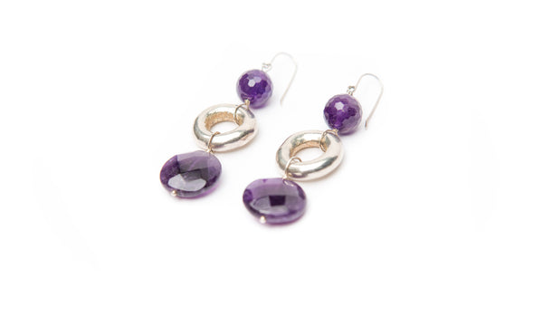 Amethyst Silver Earrings