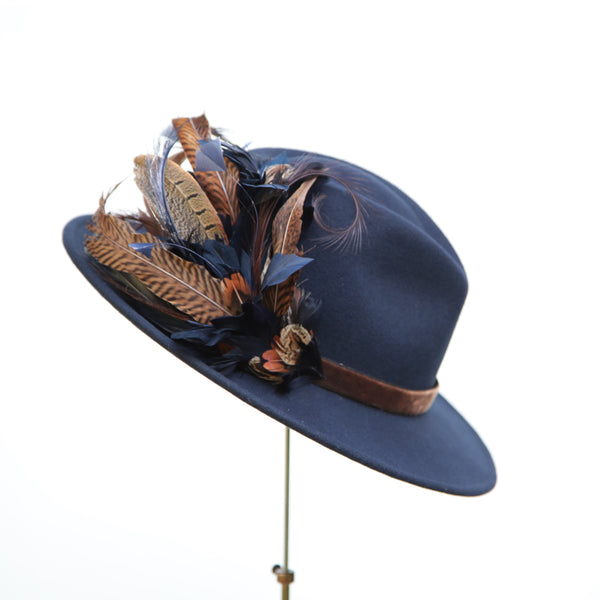 Navy Pheasant Trilby ~ SOLD