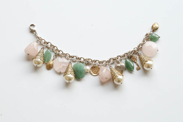 Rose Jade Charm Bracelet