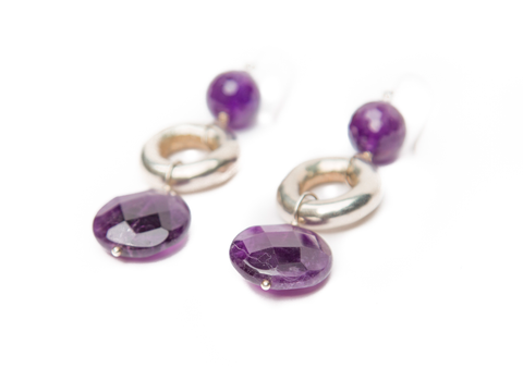 Amethyst Silver Earrings