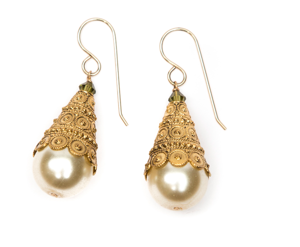 Gold cone earrings