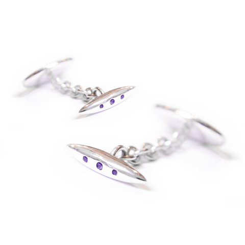 Amethyst Bullet Cufflinks