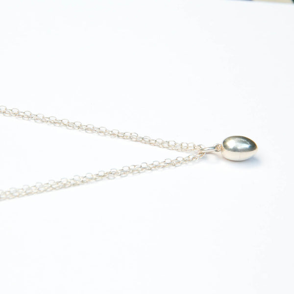 Solid Silver Egg Pendant